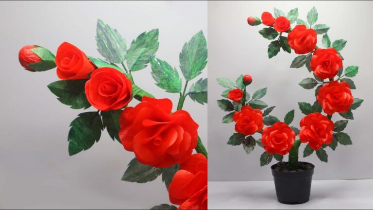 Une idée toute simple pour transformer vos sacs plastiques en magnifiques roses…