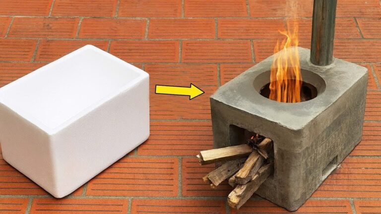 5 étapes pour créer un poêle à bois sans fumée en ciment et boîte en mousse !