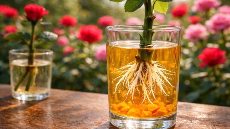 Faites pousser des racines en 1 nuit avec une tige de rose dans l&rsquo;eau !