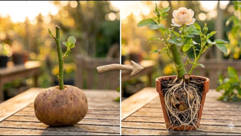 3 astuces géniales pour faire pousser vos boutures de roses dans des pommes de terre 🌹✨