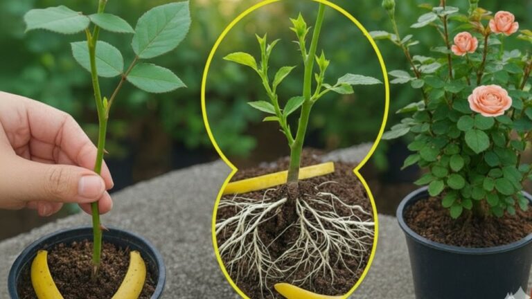 5 astuces pour des boutures de rose enracinées en une nuit avec une simple peau de banane !